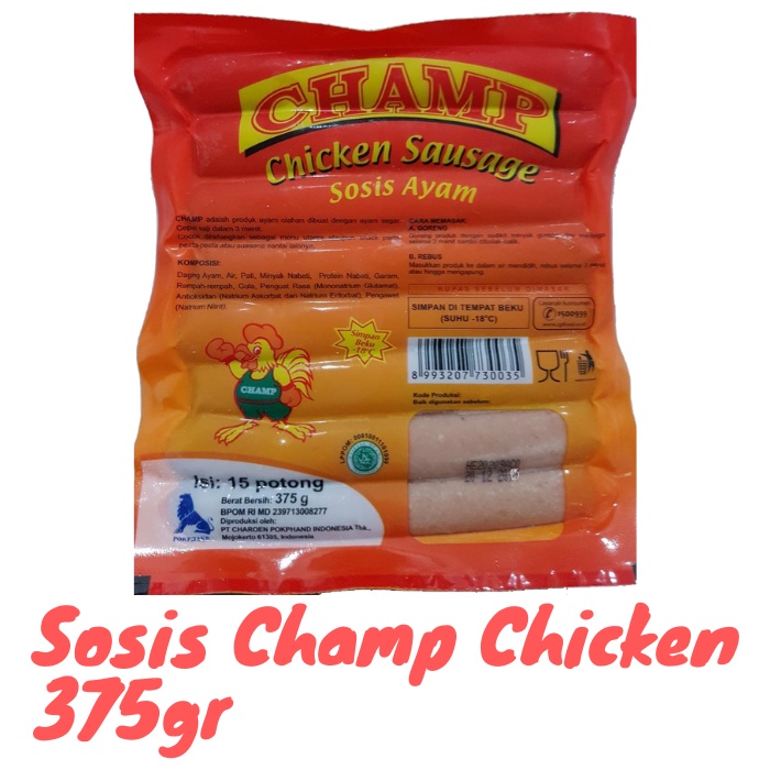 

Champ Sosis Ayam Frozen Food 375 gr / isi 15 potong