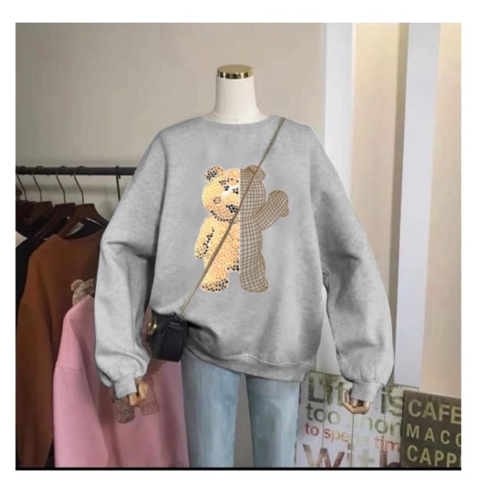 SWEATER OBLONG BEARY OVERSIZE { ld 116 p 60 }