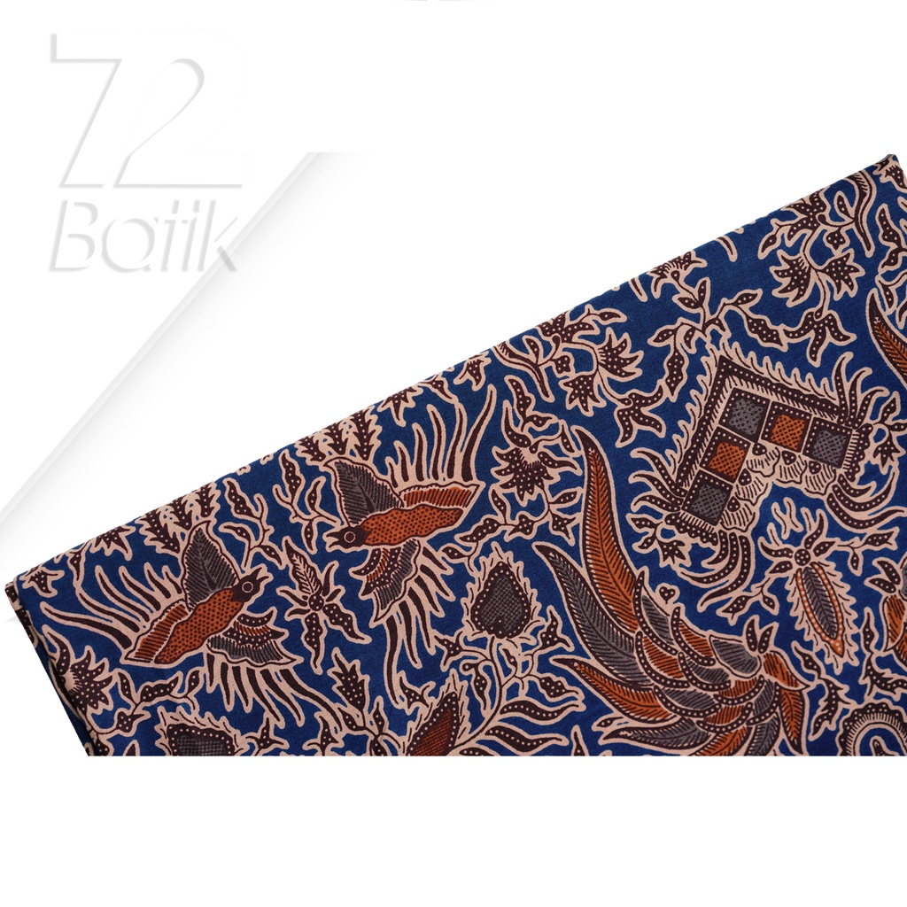 BAHAN BATIK PREMIUM Katun Motif Sayap Warna Biru 722130 Cap 72 Jarik Jarit Samping Kebat Panjang Batik Katun Modern Premium Bahan Seragam Batik Pernikahan Kantor Keluarga Murah Kamen Jadi Batik Bali Lembaran