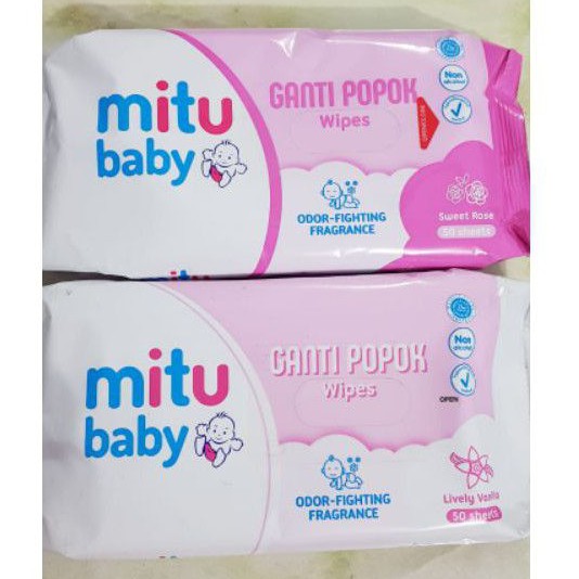 Mitu Baby Wipes 50 sheets / Tissue basah Mitu