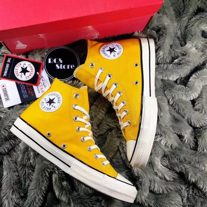 100% PREMIUM BNIB Sepatu Converse All Star CT 70S EGRET SUNFLOWER YELLOW Kuning High - Original