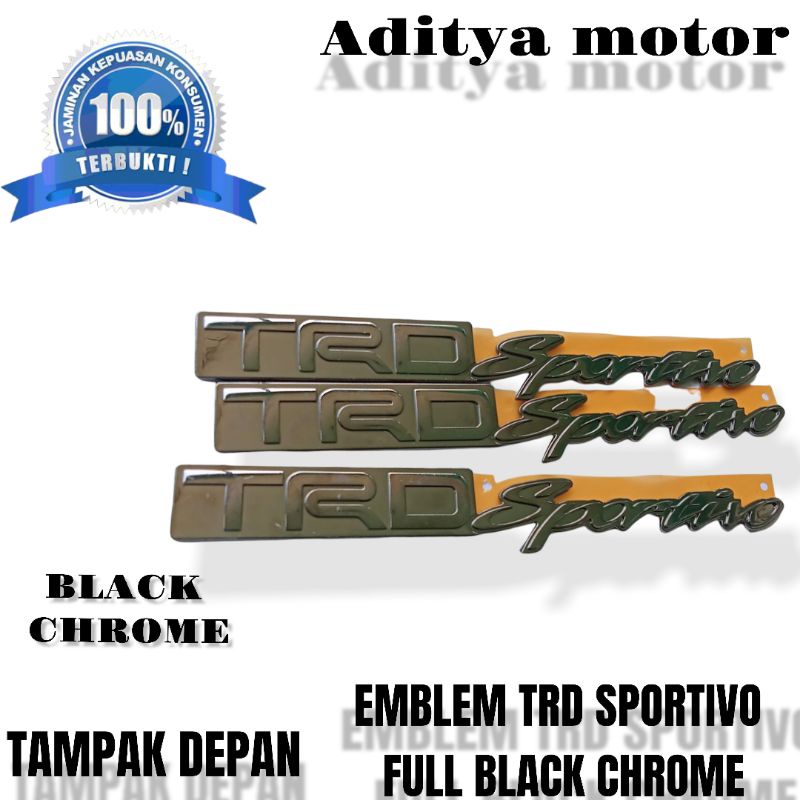 Emblem TRD Sportivo black chrome tulisan TRD Sportivo black chrome ori