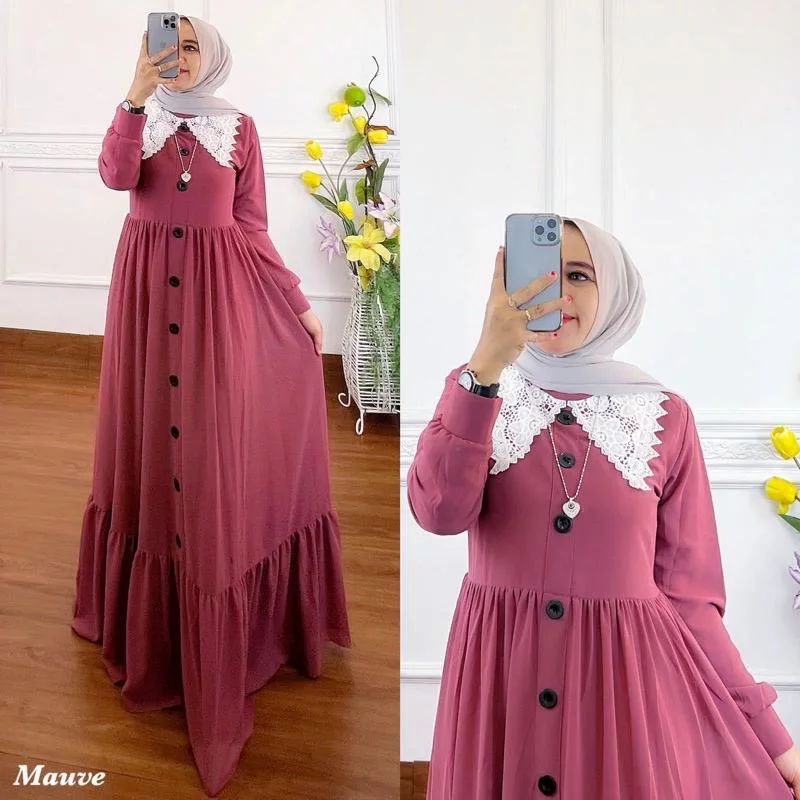 Reya Maxi Ceruty Busui / Gamis Ceruty Polos / Baju Gamis Terbaru / Gamis Busui / Dress Muslim Terbaru / Ceruty Gamis Terbaru / Casual Gamis Ceruty / Maxi Dress Muslimah / Baju Muslimah Kekinian / Gamis Casual Terbaru 2022 / Dress Muslimah Busui