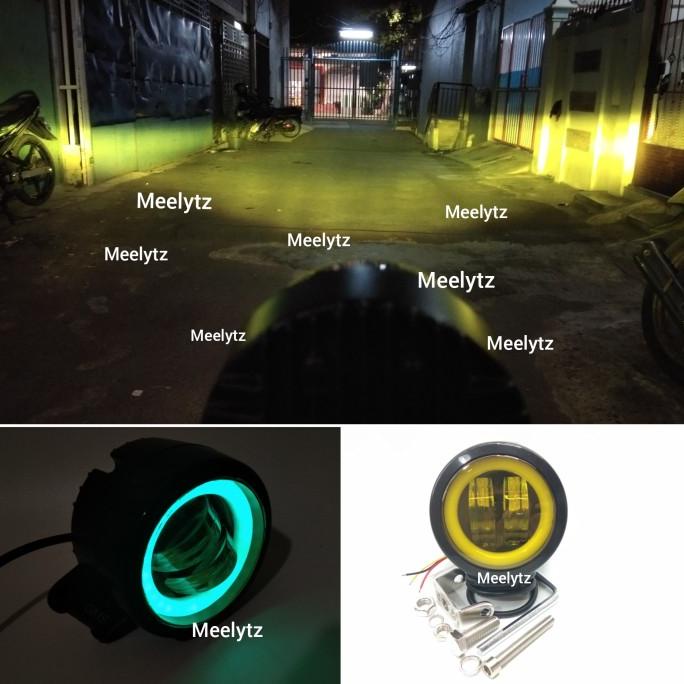 Lampu tembak sorot LED CWL 2 mata lensa 4D Bulat 20watt sinar kuning