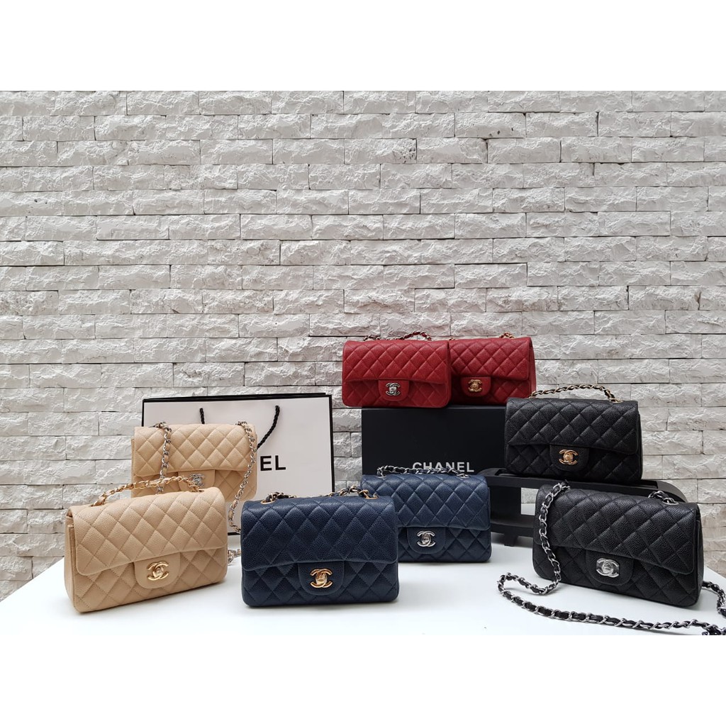 NEW 13- CH MINI FLAP BAG CAVIAR