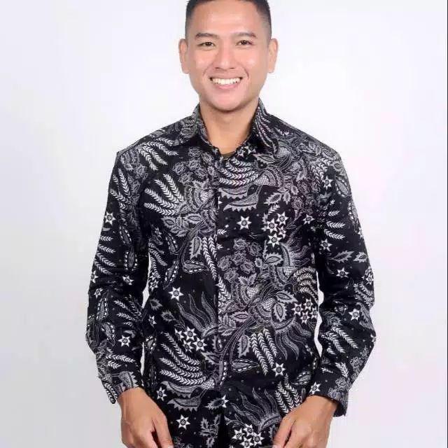 Couple Ayah Anak Batik Manggar Abu Abu