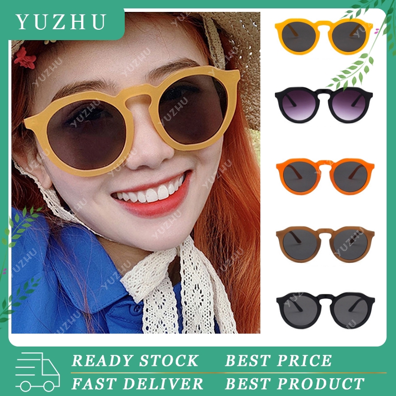 (YUZHU) Ready Stock  Kacamata Wanita Korea Retro Ringan Kaca Mata Bulat