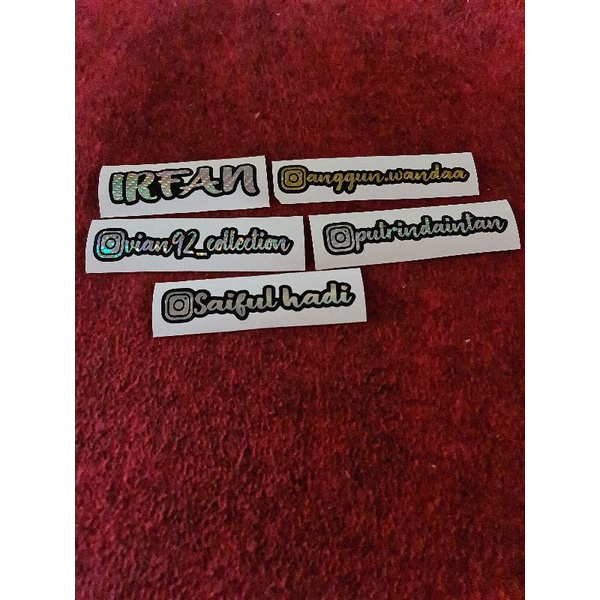 STICKER CUTTING HOLOGRAM CUSTOME NAMA, IG, DLL