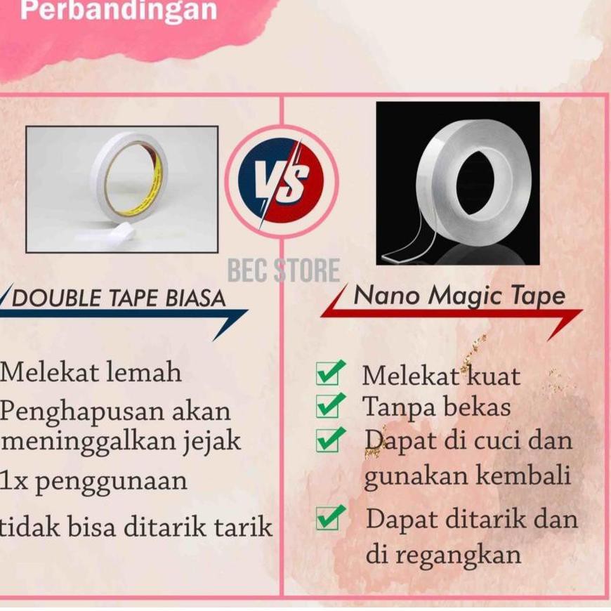 

Best Product LZNHJ NANO MAGIC DOUBLE TAPE MERK B.E.C HOUSE (panjang 1meter & 3meter, lebar 3cm, teba
