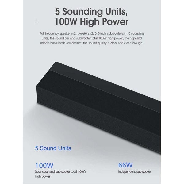 Mi TV Soundbar 2.1 Wireless Home Theater Subwoofer 100W