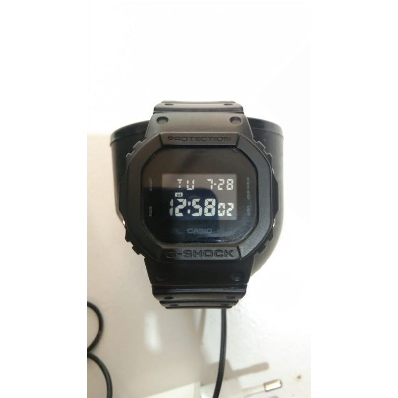 JAM TANGAN GSHOCK DW5600BB-1DR (SECOND) ORIGINAL FULLSET
