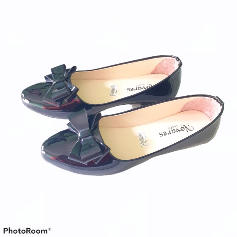 WR FLATSHOES  SEPATU WANITA FLATSHOES GLOSSY PREMIUM NS-6