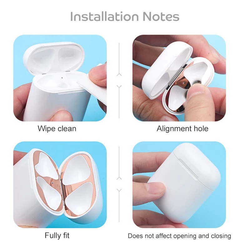 AirPods 3 Ultra-thin Metal Viscosity Dust Protective Film / Apple AirPods 3 Charging Case Accessories