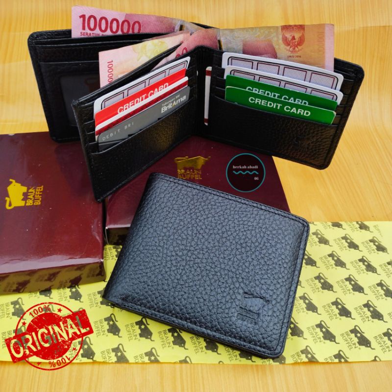 Dompet Kulit Asli Braun buffel model 3D dompet kulit motif jeruk