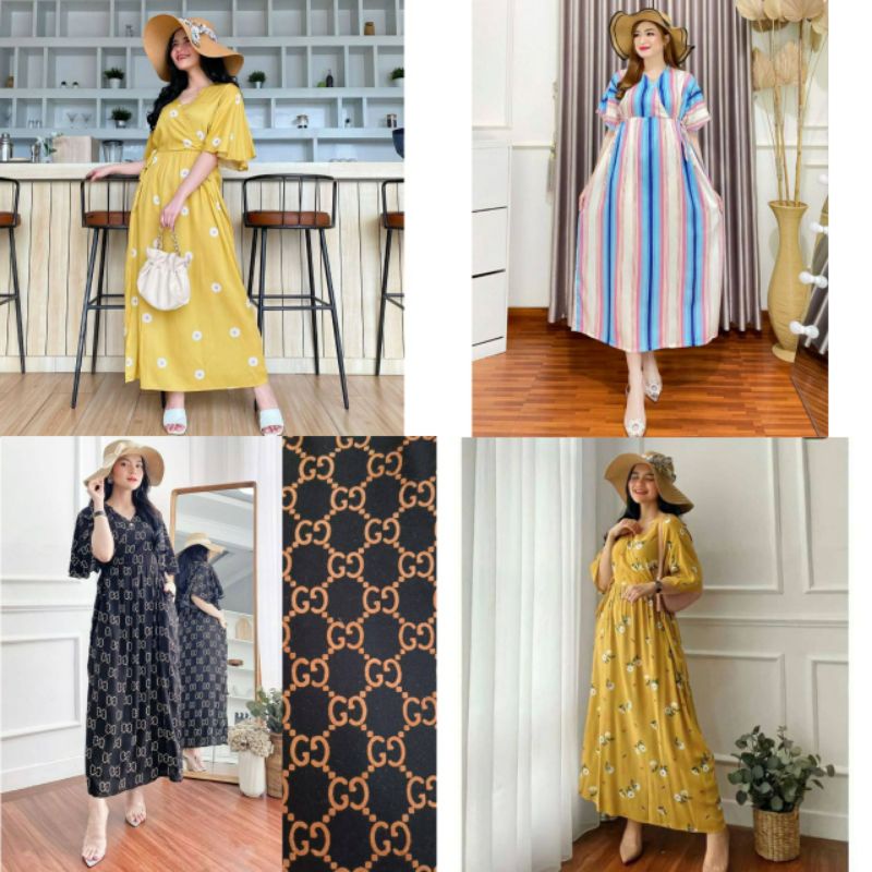 LONGDRESS KIMONO MOTIF | HOMEDRESS KIMONO PANJANG BUSUI LENGAN RUMBAI | BAJU TIDUR KIMONO | DASTER K