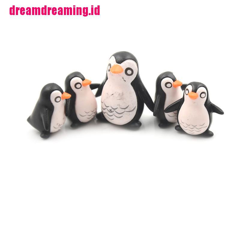 5pcs / set Miniatur Penguin DIY Untuk Dekorasi Rumah Boneka