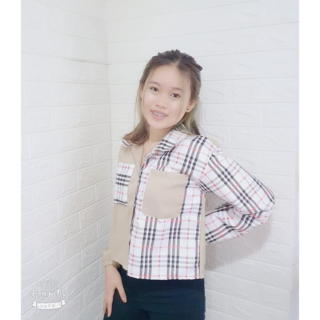RILLO - PROMO MIKA CROP TOP BLOUSE / KEMEJA WANITA CROP TARTAN-5