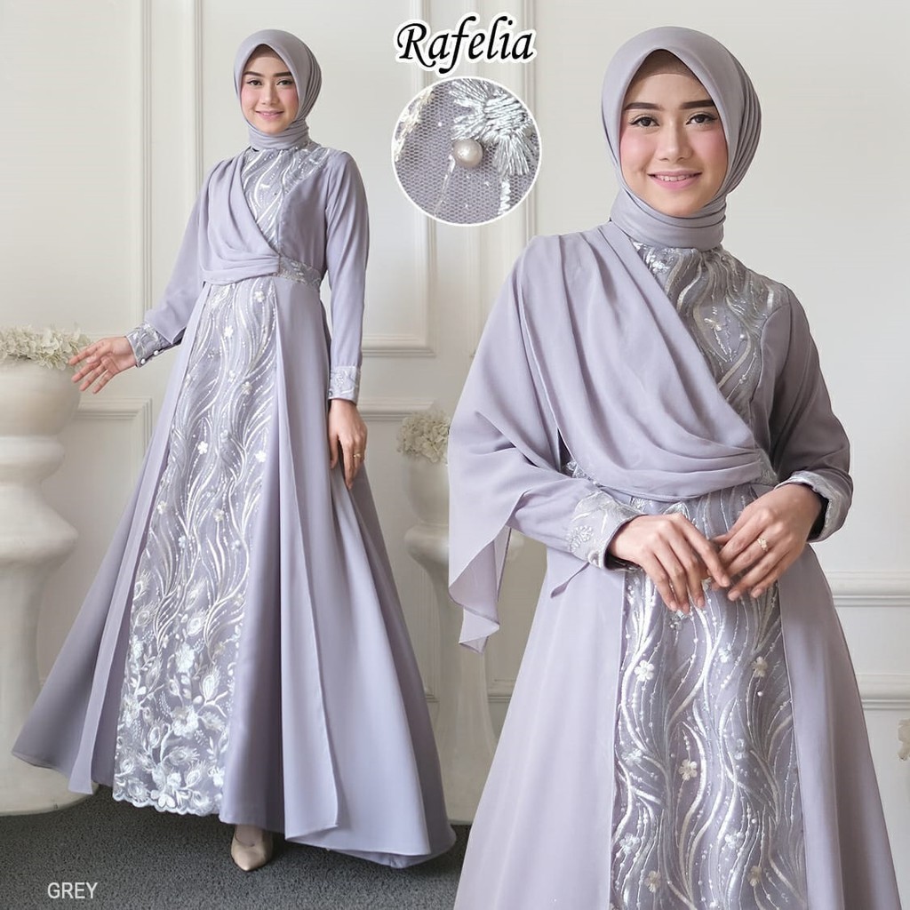 BGR GAMIS PESTA RAFELIA / BAJU MUSLIMAH PESTA MEWAH