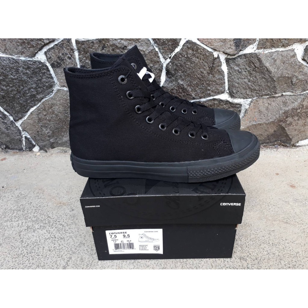 CONVERSE ORIGINAL CT II ALLBLACK MADE IN VIETNAM FULL TAG BARCODE CONCERSE ORIGINAL 100% FULL BLACK