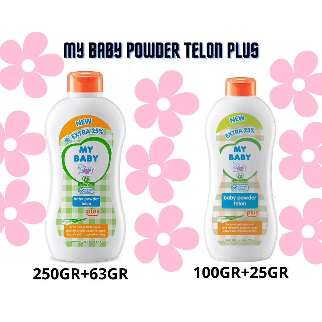 My Baby Powder Telon Plus 100gr 100 gr + Extra 25gr 25 gr / 250gr 250 gr + Extra 63gr 63 gr / 350gr 350 gr + Extra 88gr 88 gr / 50gr 50 gr  - Bedak Bayi