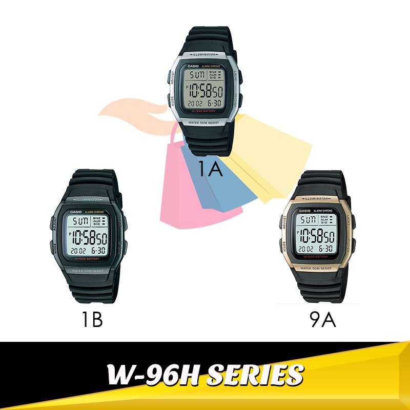[FREE GELANG] JAM TANGAN PRIA CASIO DIGITAL W-96H / W-96H-1A / 1B / 9A ORIGINAL BERGARANSI
