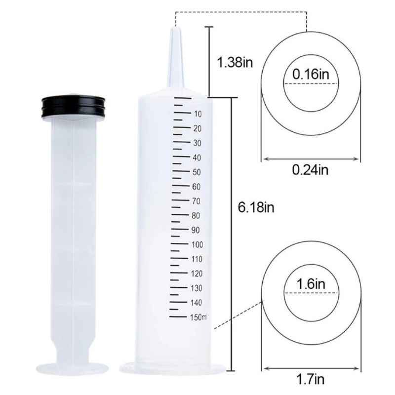 SUNTIKAN BESAR 200ML LARGE SYRINGE TERMASUK SELANG 1 M SPUIT 60cc ml 150ml 300cc ml