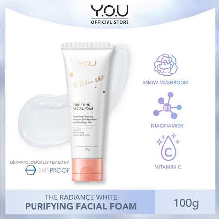 YOU The Radiance White Purifying Facial Foam New Formula [Dengan Kandungan Glycolic Acid (AHA)]