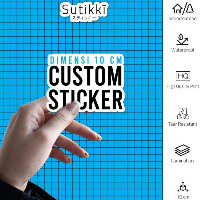 

Custom Produksi Print Cetak Sticker Vinyl Die Cut 10 cm Stiker Nama sukik90 dijamin