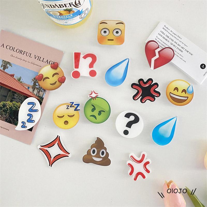 【COD】Jepit Rambut Emoji Bentuk Tetesan Air Motif Emoji Angry Bahan Akrilik Untuk Aksesoris Wanita