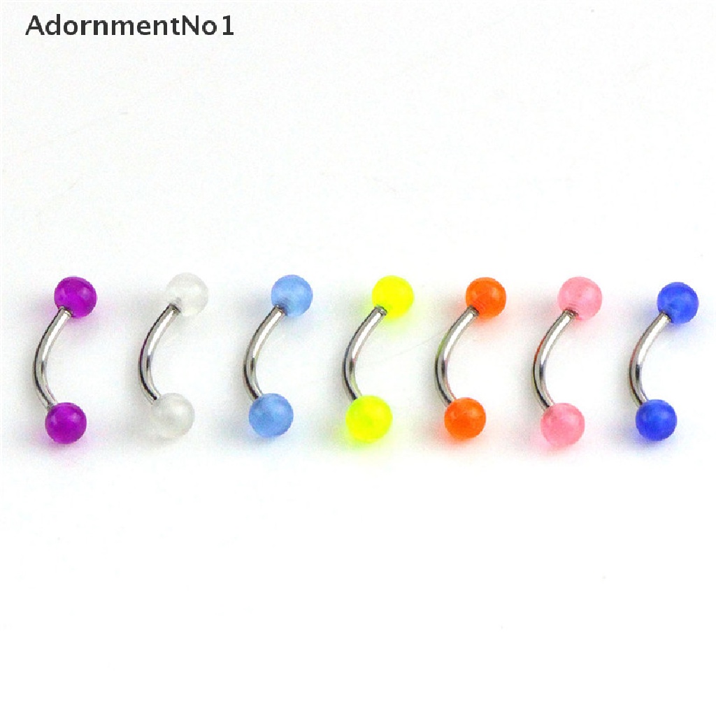 (AdornmentNo1) 7pcs / Set Anting Tindik Alis Bentuk Barbel Glow In The Dark