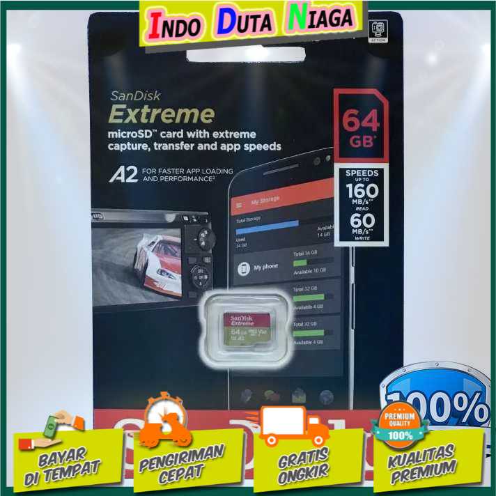 IDN TECH - Sandisk MicroSDXC Extreme A2 V30 UHS-1 (160MB/s) - SDSQXA2-GN6MN