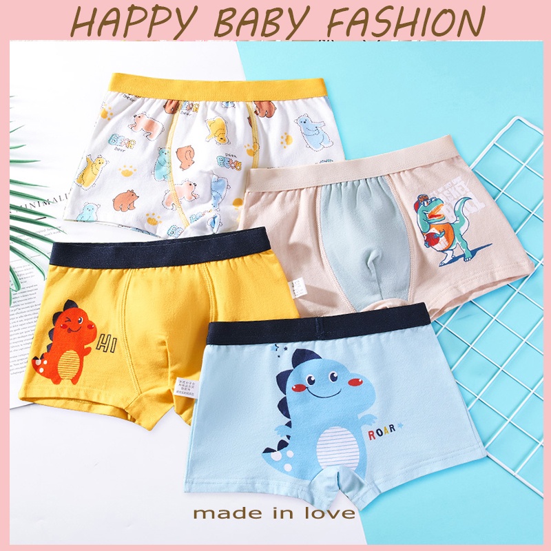 【Happy Baby】3-8 tahun CD015 Celana dalam anak laki-laki murah kain katun