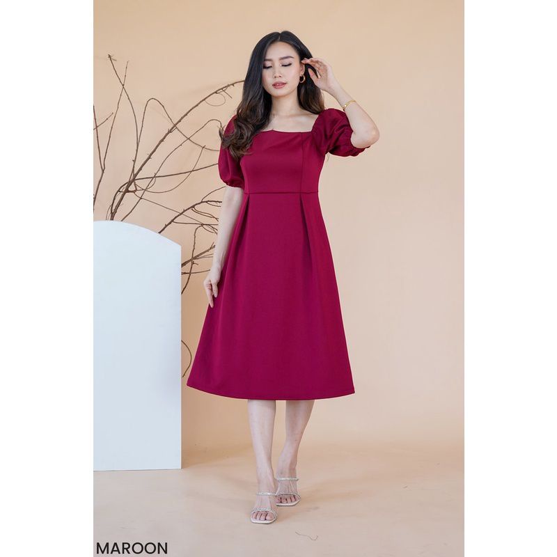 DRESS FLOW/DRESS MIDI/DRESS KOREAN/DRESS MURAH/DRESS  SABRINA