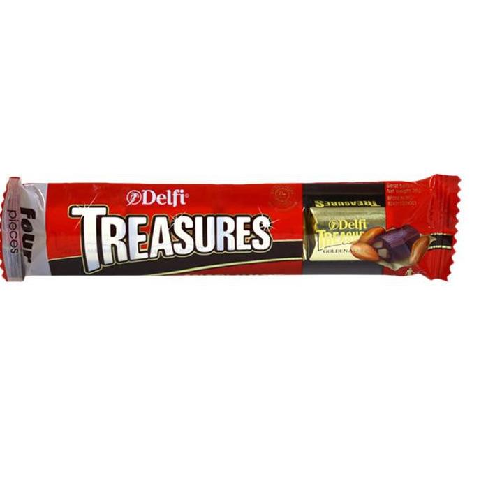 

[PRODUK RKL] DELFI Treasures Chocolate Golden Almond 4 x 9 Gr - Cokelat Coklat Kacang RZ7