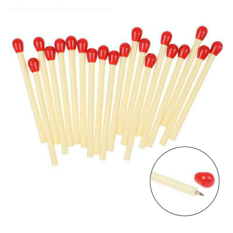 

Pen Pena Pulpen Mini (2pcs) Bentuk Batang Korek Api Lucu Unik Decor Stationery Alat Tulis
