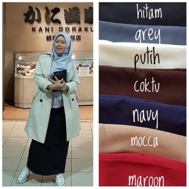 PELANGI RAINBOW MERAH KUNING HIJAU ROK BAWAHAN MURAH WQT/ Rok span panjang bahan scuba premium