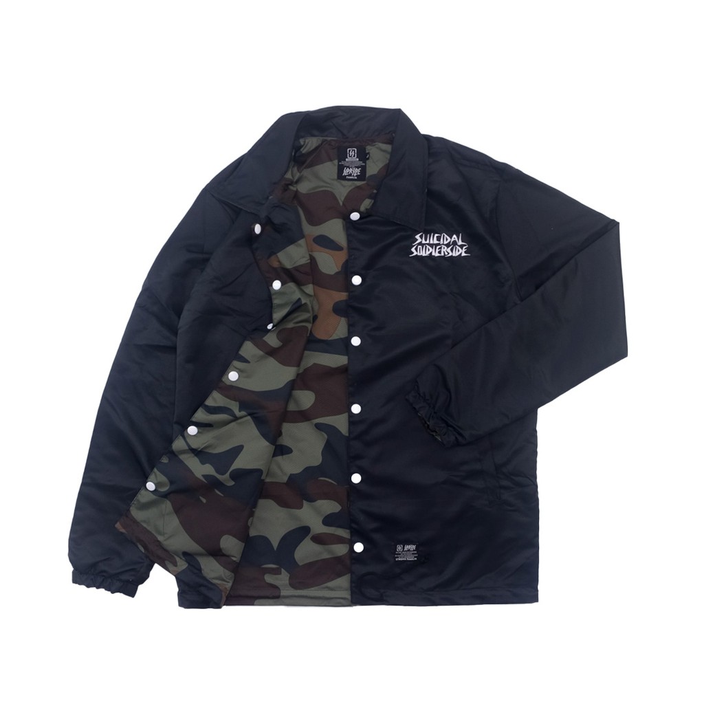 Soldierside Coach Jacket Windbreaker 2in1 MrBrown Hitam DarkBrown Camo133