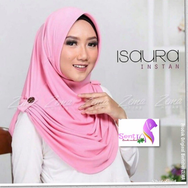 Hijab Instant Isaura Kerudung Instan Jersy Kancing-3