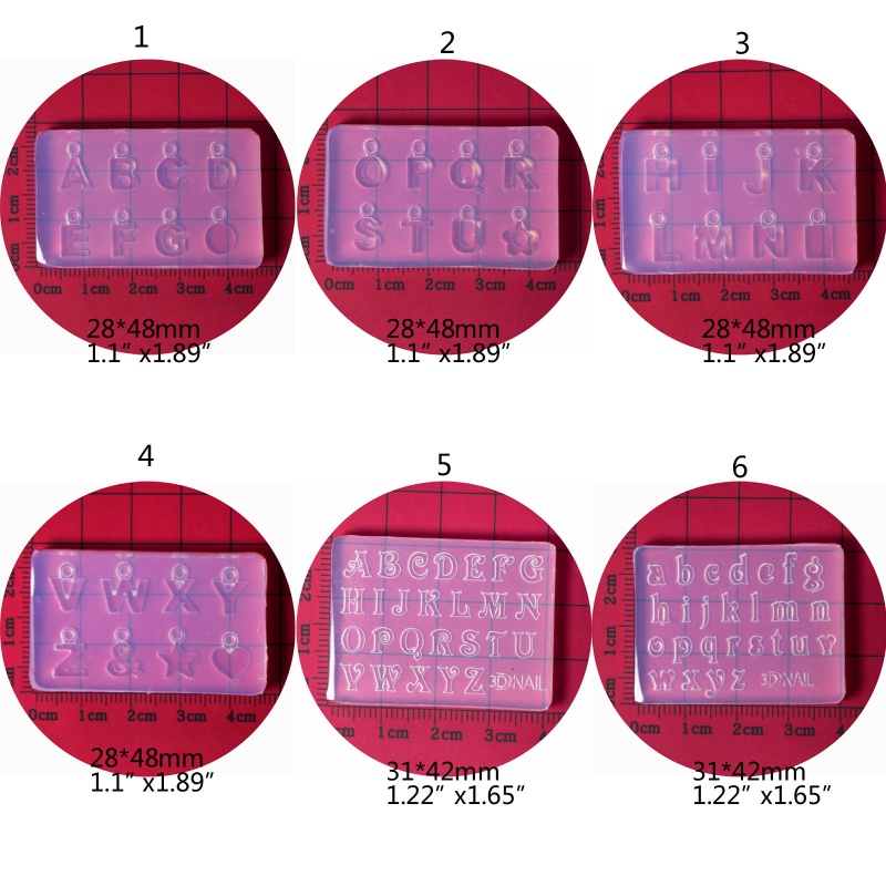 Siy Cetakan Kristal Epoksi Uv Bentuk Huruf / Angka 3d Bahan Silikon Untuk Dekorasi Nail Art Diy