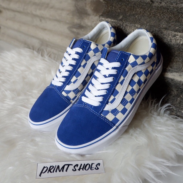 Vans Old Skool Primary Checkerboard - True Blue/White