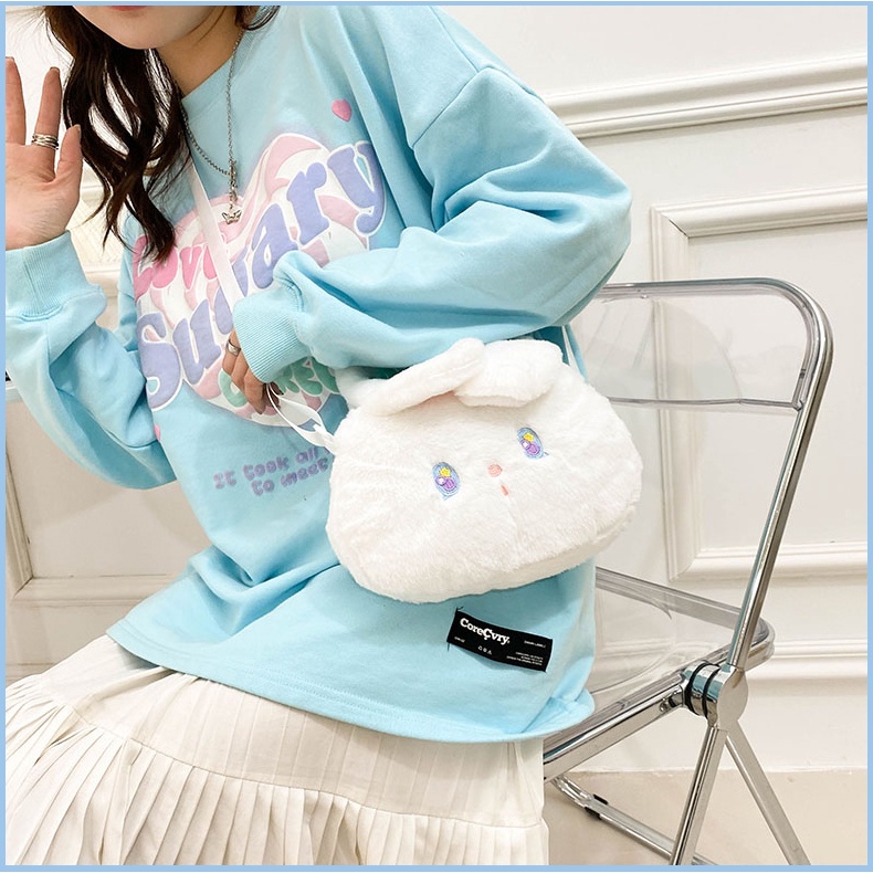 LJY69 Tas Boneka Lucu Selempang Plush Doll Head Sling Bag Impor TKM