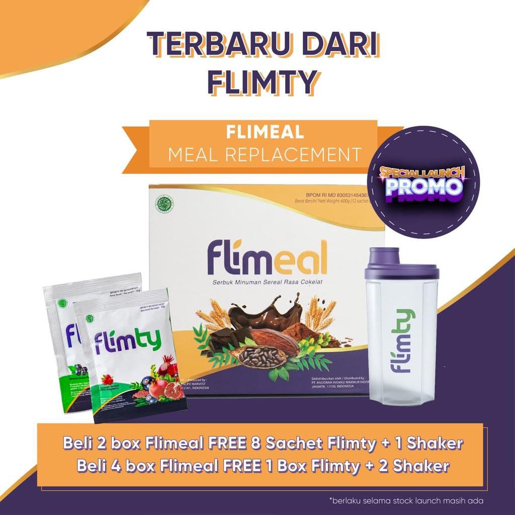 

Flimeal Paket 2 Box isi 24 Sachet Meal Replacement by Flimty Minuman Sereal Rasa Cokelat Flimmeal