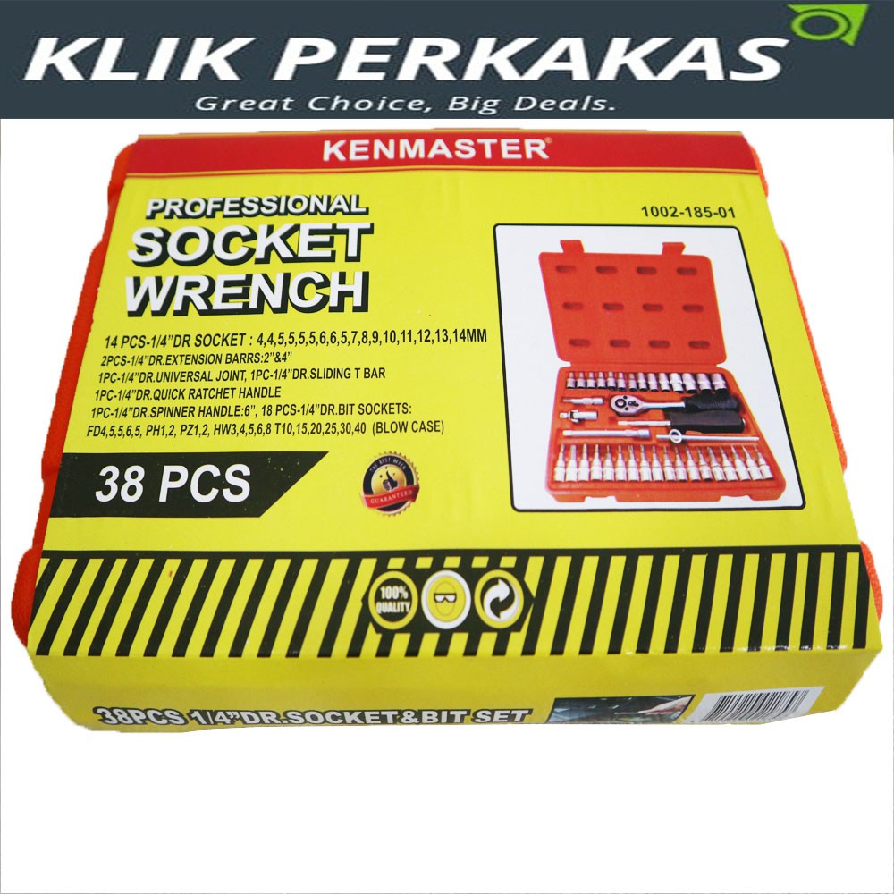 KUNCI SOK SET KENMASTER 38 PCS / SOCKET WRENCH KENMASTER / KUNCI SHOCK