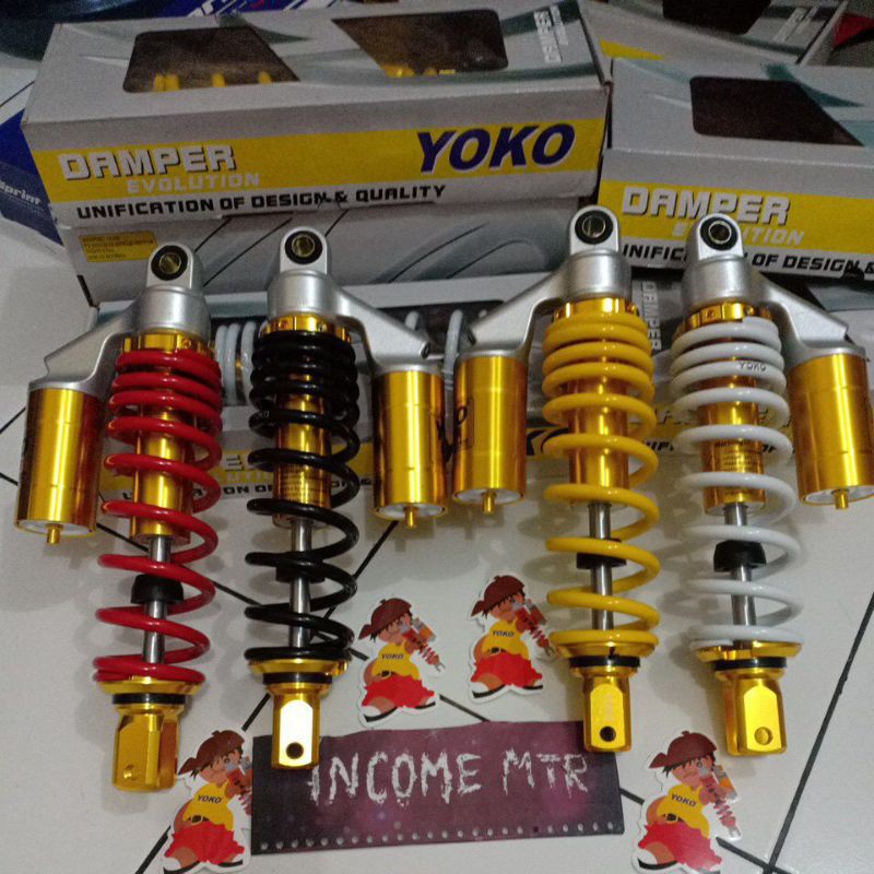 shock shockbreaker belakang tabung yoko Mio - scoopy - beat - vario110 - Fino - Xeon - 305mm