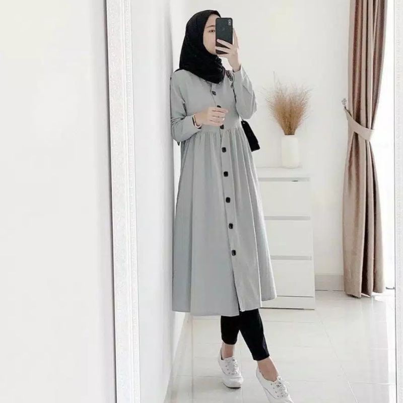 NEDA TUNIK FULL KANCING MOSCREPE // tunik dzuvia