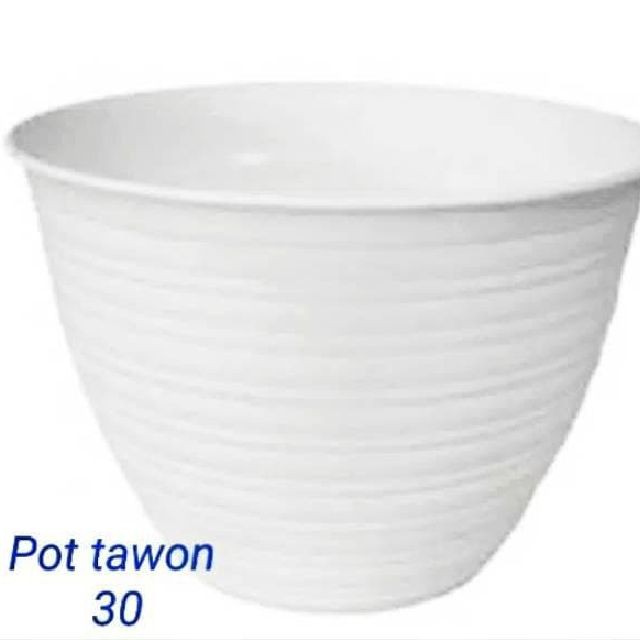 Pot tanaman hias pot tawon plastik 30cm putih