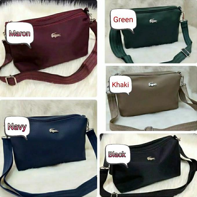 Tas Murah Ls6012 Tas Selempang Wanita Import Lacoste 2Ruang - Maron