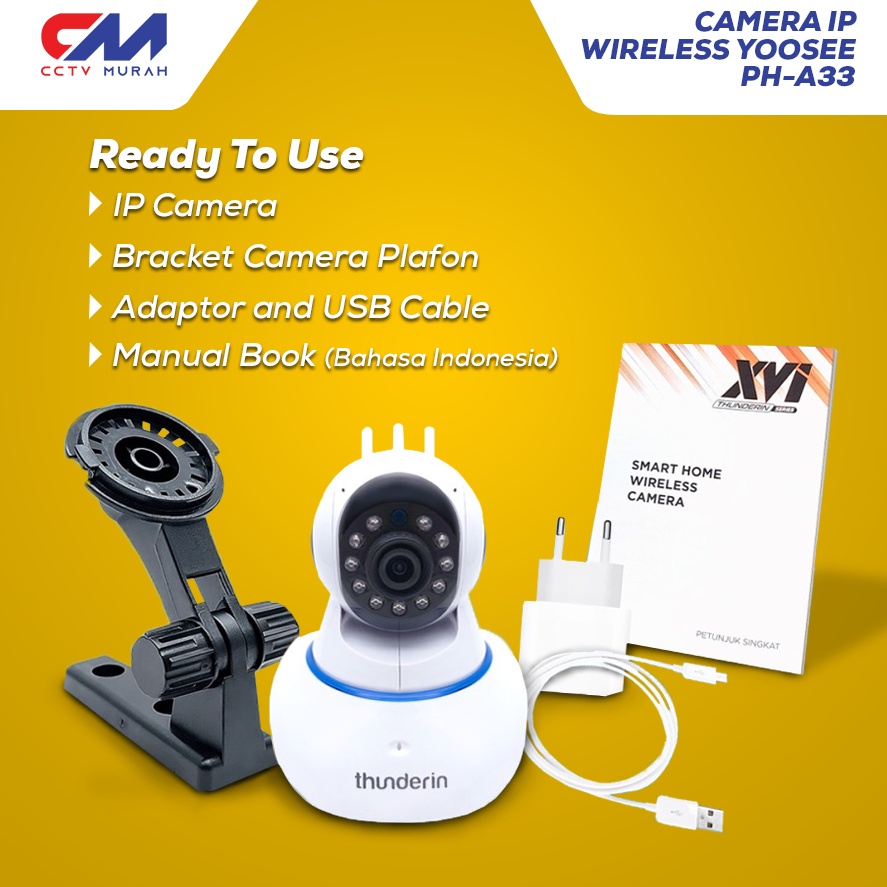 CCTV 3 Antena Wireless Smart Camera HD 1080P 2 MP Auto Tracking BISA KOMUNIKASI DUA ARAH Camera APLIKASI YOOSEE