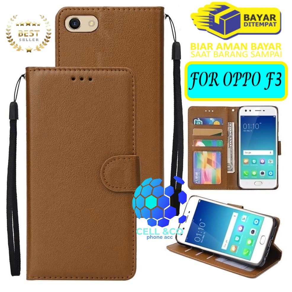 Flip cover OPPO F3 Flip case buka tutup kesing hp casing flip case leather wallet