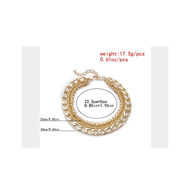 LRC Gelang Kaki Fashion Hollow Chain Alloy Multi-layer Anklet K43466